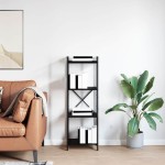 vidaXL Bibliotecă Stejar negru 40 x 30 x 118 cm Lemn compozit vidaXL Bibliotecă Stejar negru 40 x 30 x 118 cm Lemn compozit