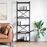 vidaXL Bibliotecă Stejar negru 60 x 30 x 188 cm Lemn compozit vidaXL Bibliotecă Stejar negru 60 x 30 x 188 cm Lemn compozit