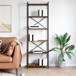 vidaXL Bibliotecă Stejar afumat 60 x 30 x 188 cm Lemn compozit