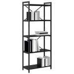 vidaXL Bibliotecă Stejar negru 60 x 30 x 153 cm Lemn compozit vidaXL Bibliotecă Stejar negru 60 x 30 x 153 cm Lemn compozit