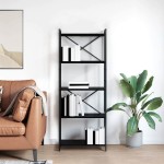 vidaXL Bibliotecă Stejar negru 60 x 30 x 153 cm Lemn compozit vidaXL Bibliotecă Stejar negru 60 x 30 x 153 cm Lemn compozit