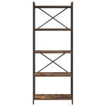 vidaXL Raft pentru cărți Stejar fumuriu 60 x 30 x 155 cm Lemn compozit