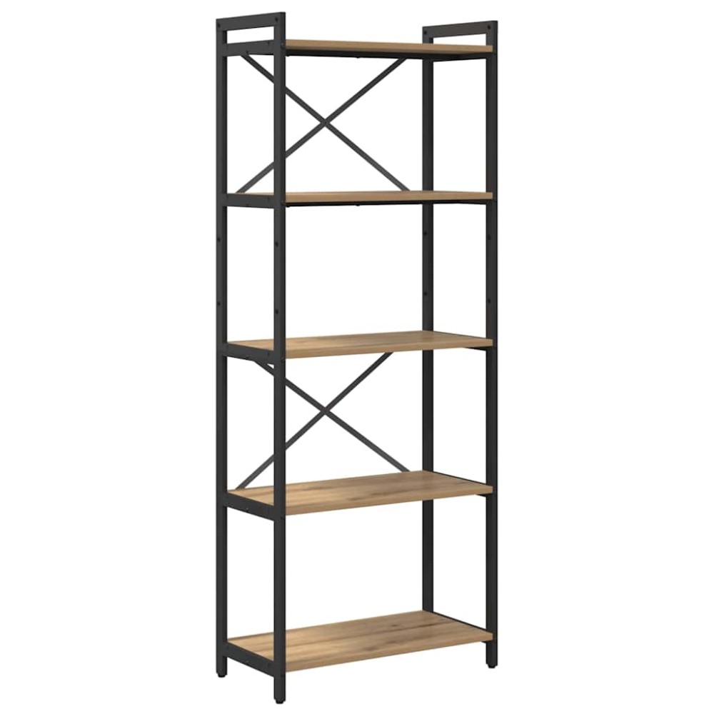 vidaXL Bibliotecă stejar artizanal 60 x 30 x 153 cm Lemn compozit