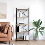 vidaXL Bibliotecă stejar artizanal 60 x 30 x 153 cm Lemn compozit