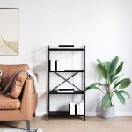 vidaXL Bibliotecă Stejar negru 60 x 30 x 118 cm Lemn compozit vidaXL Bibliotecă Stejar negru 60 x 30 x 118 cm Lemn compozit