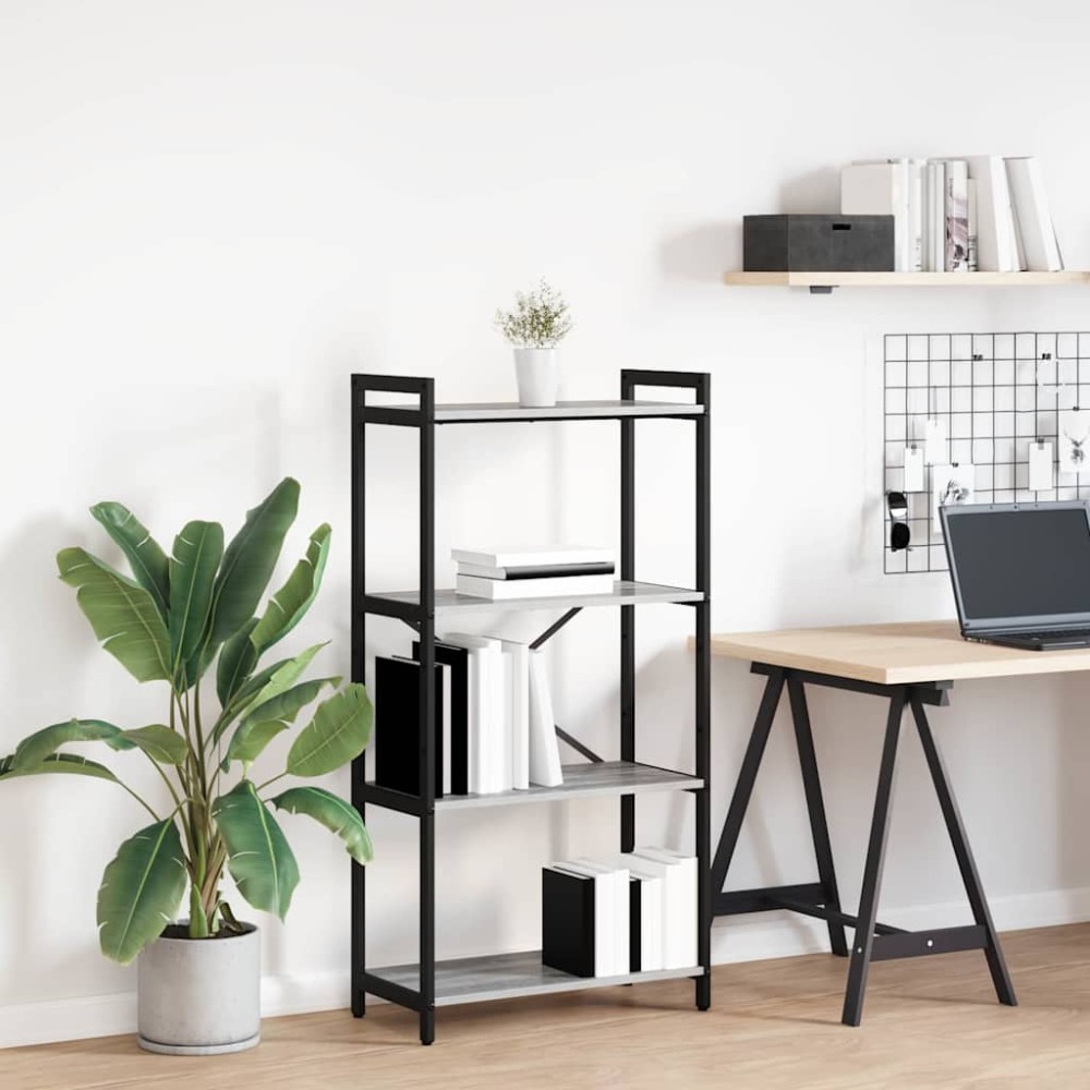 vidaXL Bibliotecă sonoma gri 60 x 30 x 118 cm Lemn compozit