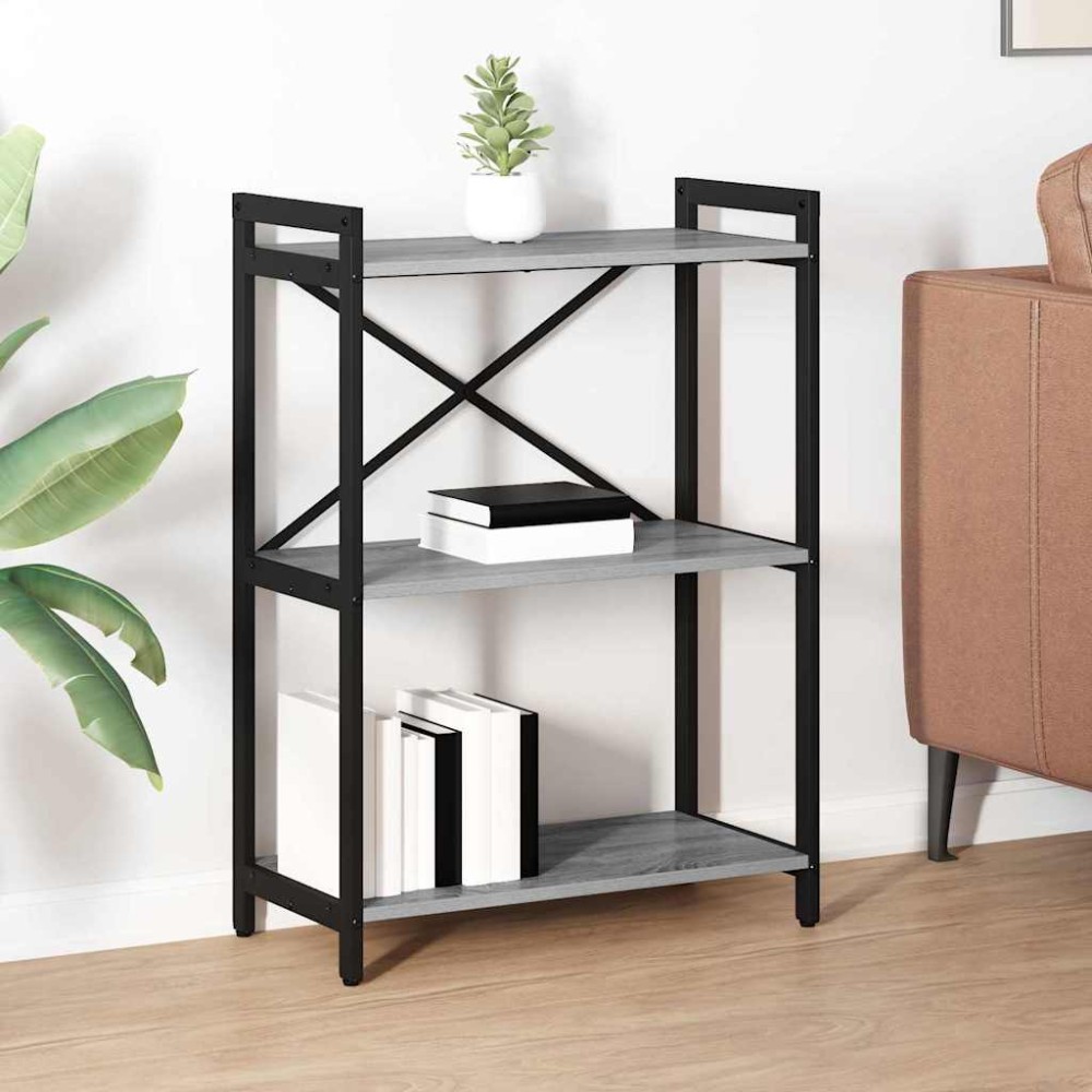 vidaXL Bibliotecă sonoma gri 60 x 30 x 83 cm Lemn compozit
