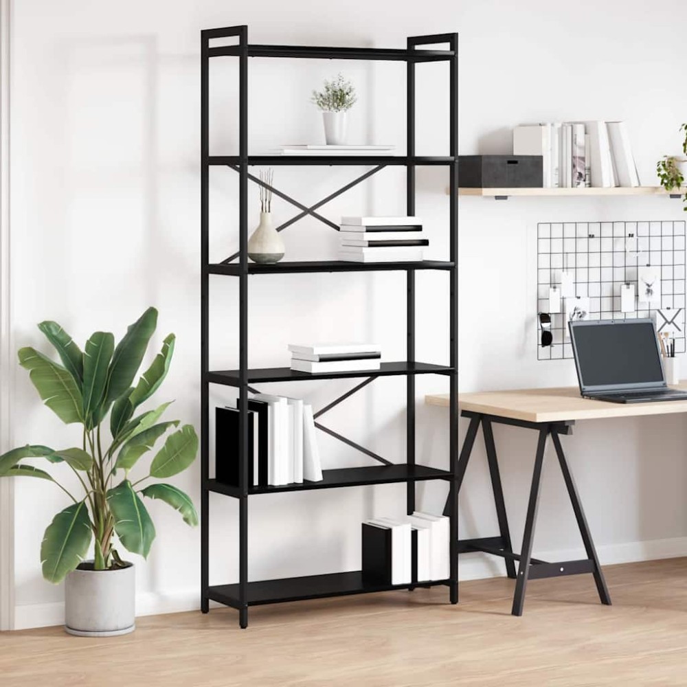 vidaXL Bibliotecă Stejar negru 80 x 30 x 188 cm Lemn compozit