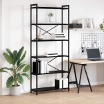 vidaXL Bibliotecă Stejar negru 80 x 30 x 188 cm Lemn compozit vidaXL Bibliotecă Stejar negru 80 x 30 x 188 cm Lemn compozit