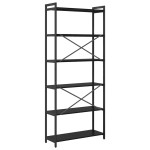 vidaXL Bibliotecă Stejar negru 80 x 30 x 188 cm Lemn compozit vidaXL Bibliotecă Stejar negru 80 x 30 x 188 cm Lemn compozit