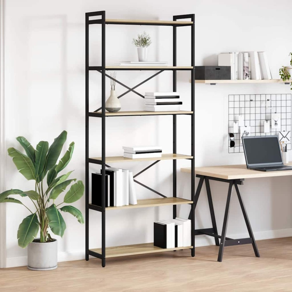 vidaXL Bibliotecă Stejar sonoma 80 x 30 x 188 cm Lemn compozit