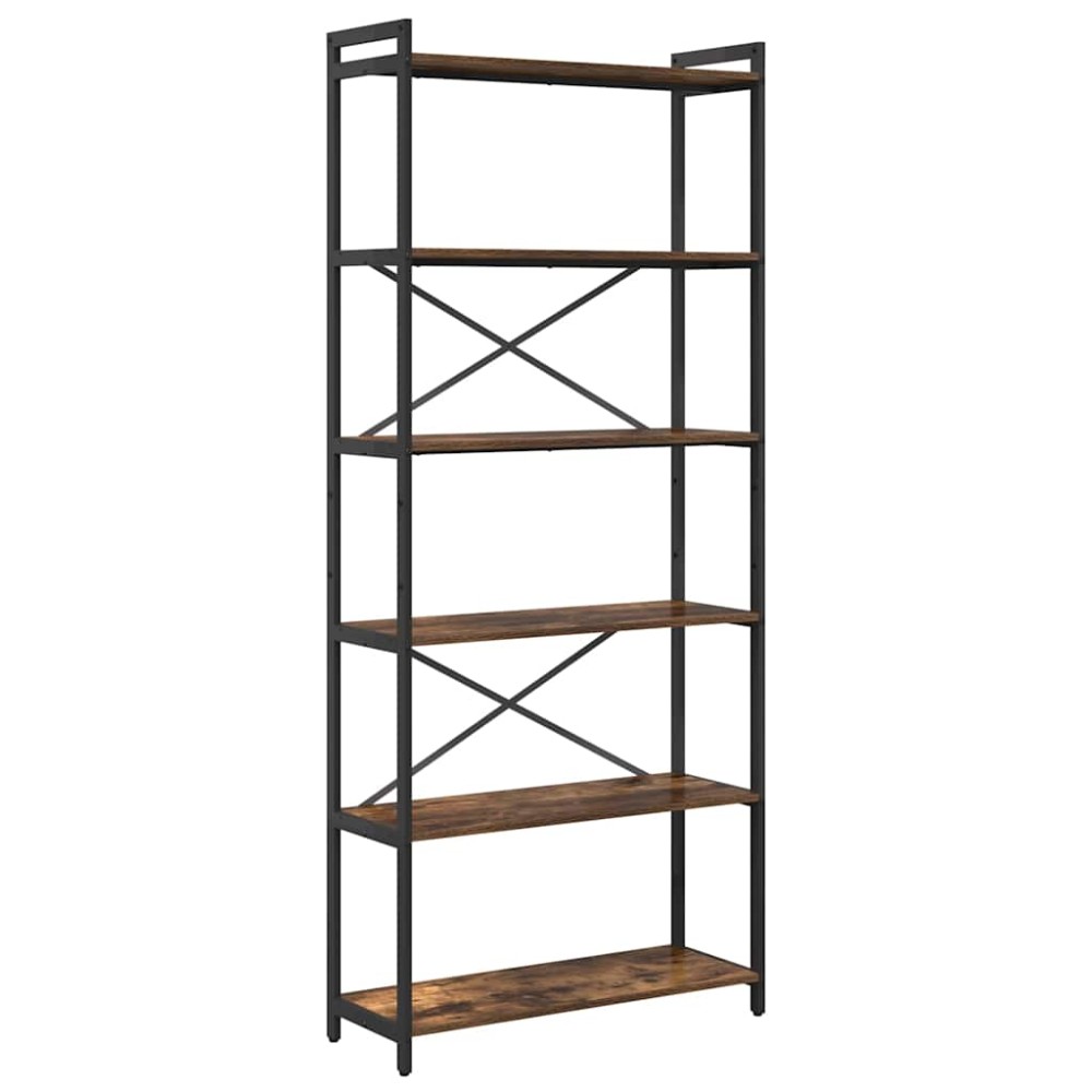 vidaXL Bibliotecă Stejar afumat 80 x 30 x 188 cm Lemn compozit
