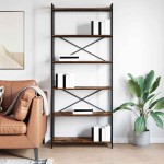 vidaXL Bibliotecă Stejar afumat 80 x 30 x 188 cm Lemn compozit