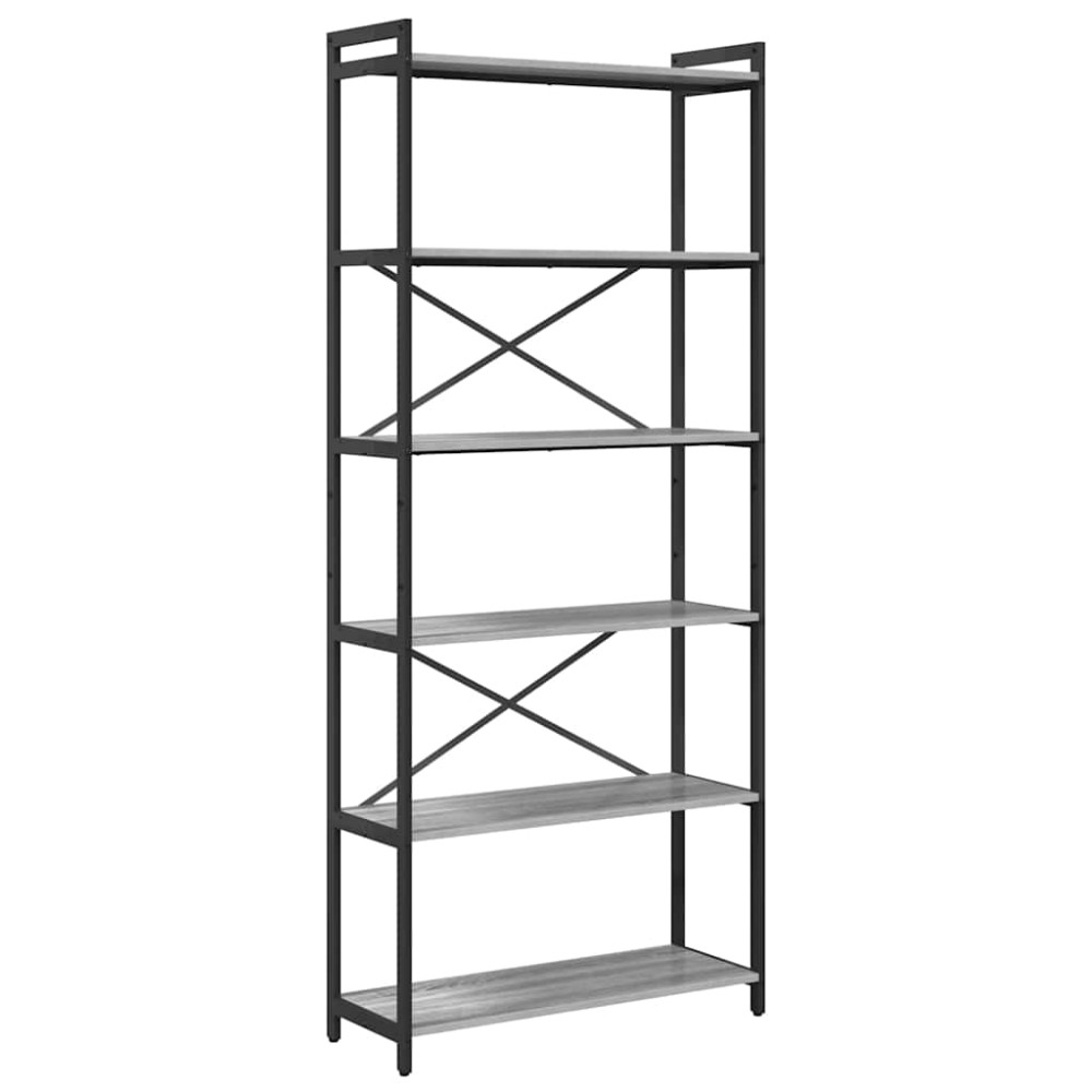 vidaXL Bibliotecă sonoma gri 80 x 30 x 188 cm Lemn compozit