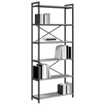 vidaXL Bibliotecă sonoma gri 80 x 30 x 188 cm Lemn compozit
