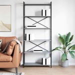 vidaXL Bibliotecă sonoma gri 80 x 30 x 188 cm Lemn compozit