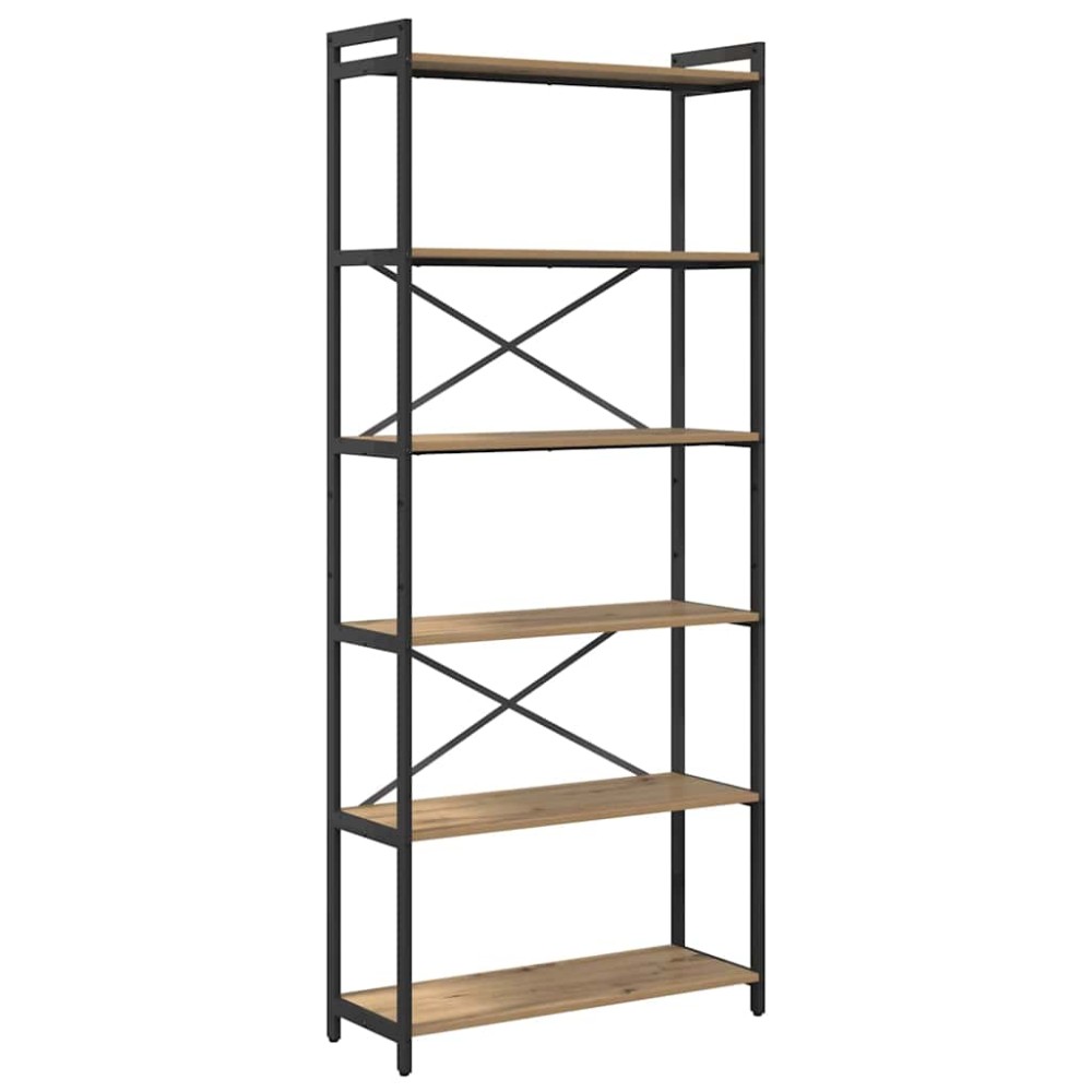 vidaXL Bibliotecă stejar artizanal 80 x 30 x 188 cm Lemn compozit