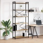 vidaXL Bibliotecă stejar artizanal 80 x 30 x 188 cm Lemn compozit vidaXL Bibliotecă stejar artizanal 80 x 30 x 188 cm Lemn compozit