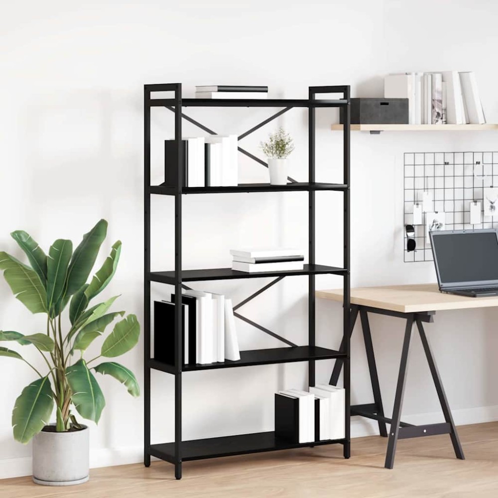 vidaXL Bibliotecă Stejar negru 80 x 30 x 153 cm Lemn compozit