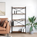 vidaXL Bibliotecă Stejar afumat 80 x 30 x 153 cm Lemn compozit