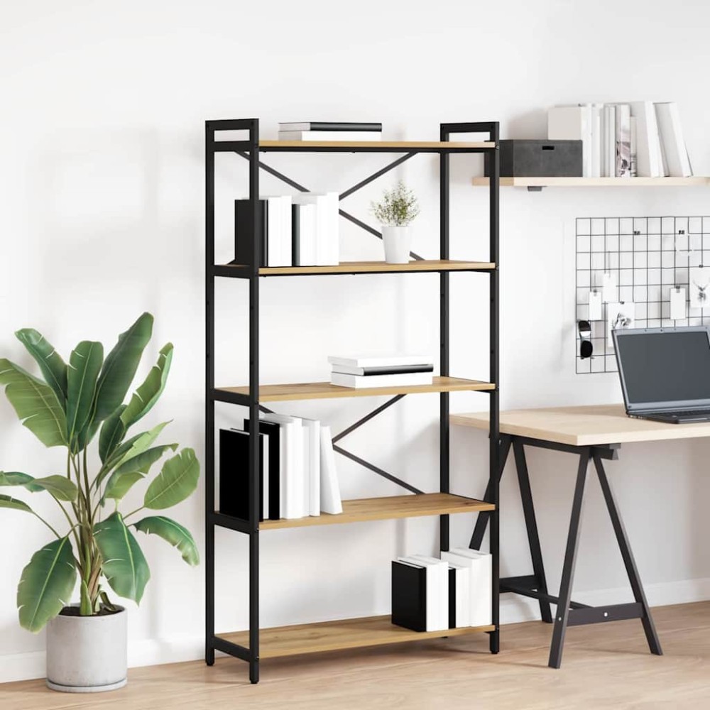 vidaXL Bibliotecă stejar artizanal 80 x 30 x 153 cm Lemn compozit