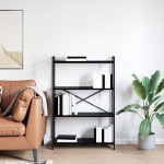vidaXL Bibliotecă Stejar negru 80 x 30 x 118 cm Lemn compozit vidaXL Bibliotecă Stejar negru 80 x 30 x 118 cm Lemn compozit