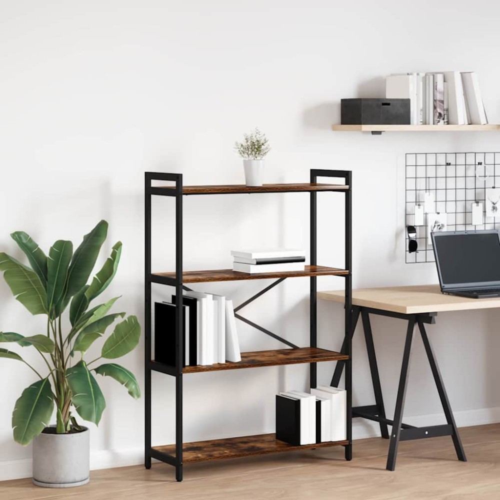 vidaXL Bibliotecă Stejar afumat 80 x 30 x 118 cm Lemn compozit