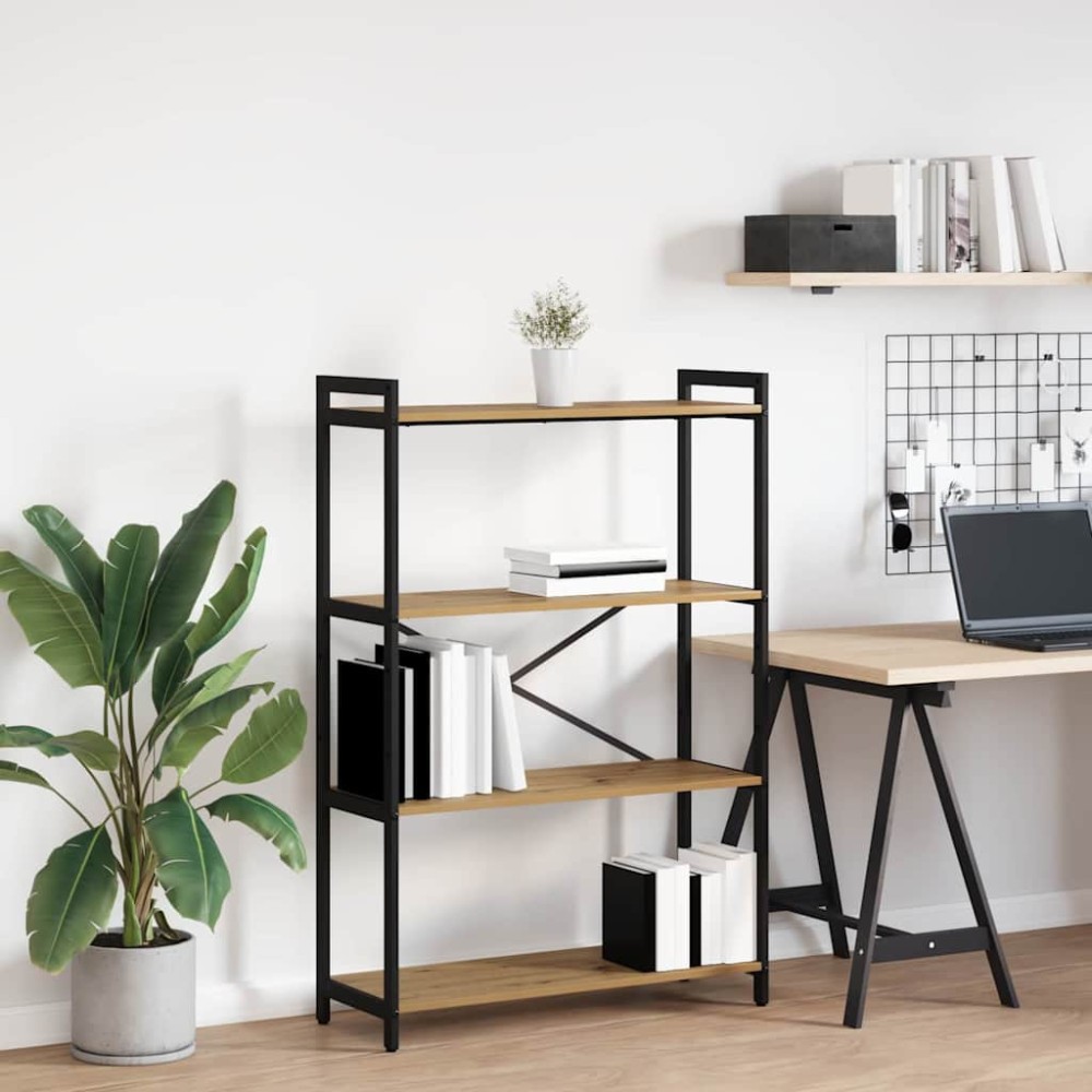 vidaXL Bibliotecă stejar artizanal 80 x 30 x 118 cm Lemn compozit