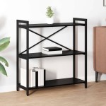 vidaXL Bibliotecă Stejar negru 80 x 30 x 83 cm Lemn compozit vidaXL Bibliotecă Stejar negru 80 x 30 x 83 cm Lemn compozit