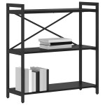 vidaXL Bibliotecă Stejar negru 80 x 30 x 83 cm Lemn compozit vidaXL Bibliotecă Stejar negru 80 x 30 x 83 cm Lemn compozit