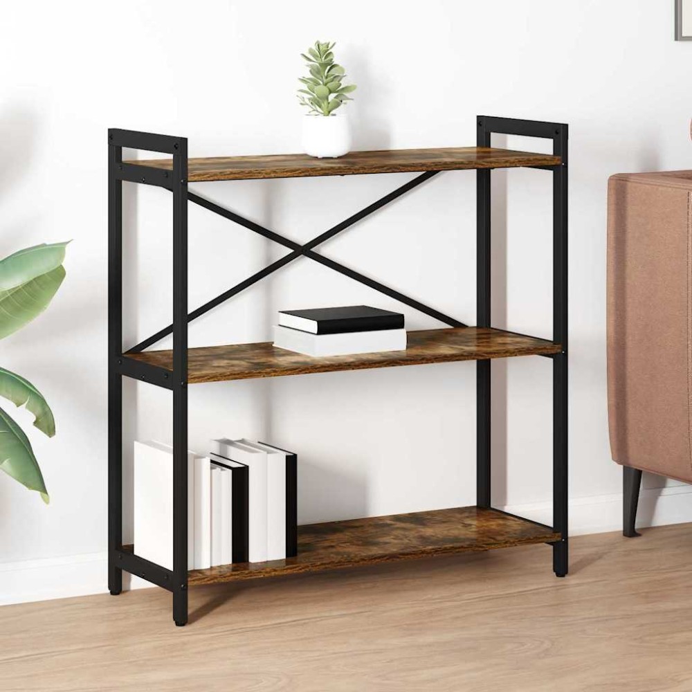 vidaXL Bibliotecă Stejar afumat 80 x 30 x 83 cm Lemn compozit