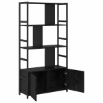 vidaXL Raft pentru cărți Stejar negru 80 x 30 x 155.5 cm Lemn compozit vidaXL Raft pentru cărți Stejar negru 80 x 30 x 155.5 cm Lemn compozit