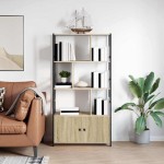 vidaXL Raft pentru cărți Stejar sonoma 80 x 30 x 155.5 cm vidaXL Raft pentru cărți Stejar sonoma 80 x 30 x 155.5 cm
