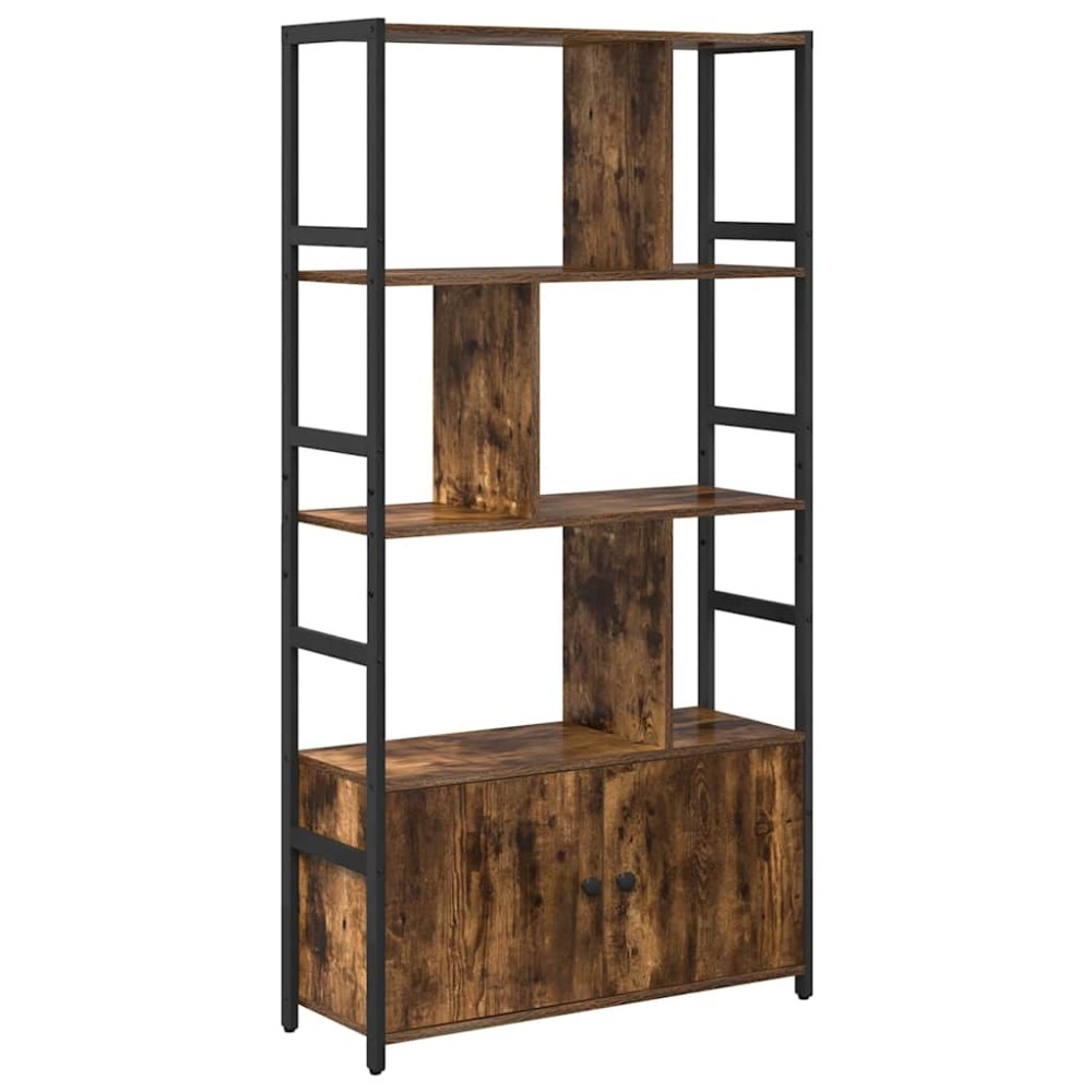 vidaXL Raft pentru cărți Stejar afumat 80 x 30 x 155.5 cm