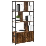 vidaXL Raft pentru cărți Stejar afumat 80 x 30 x 155.5 cm vidaXL Raft pentru cărți Stejar afumat 80 x 30 x 155.5 cm