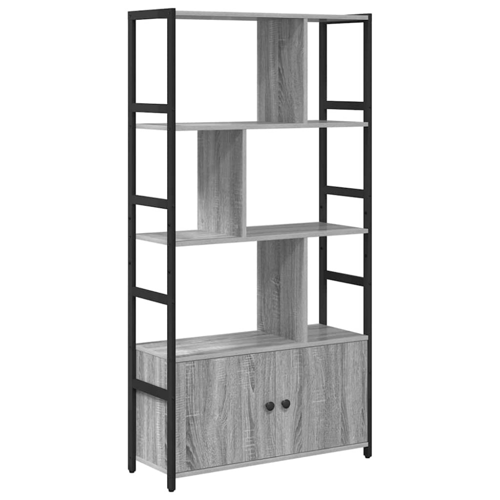 vidaXL Raft pentru cărți sonoma gri 80 x 30 x 155.5 cm Lemn compozit