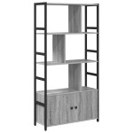 vidaXL Raft pentru cărți sonoma gri 80 x 30 x 155.5 cm Lemn compozit vidaXL Raft pentru cărți sonoma gri 80 x 30 x 155.5 cm Lemn compozit