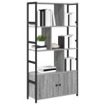 vidaXL Raft pentru cărți sonoma gri 80 x 30 x 155.5 cm Lemn compozit vidaXL Raft pentru cărți sonoma gri 80 x 30 x 155.5 cm Lemn compozit