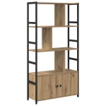 vidaXL Raft pentru cărți stejar artizanal 80 x 30 x 155.5 cm vidaXL Raft pentru cărți stejar artizanal 80 x 30 x 155.5 cm