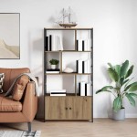 vidaXL Raft pentru cărți stejar artizanal 80 x 30 x 155.5 cm vidaXL Raft pentru cărți stejar artizanal 80 x 30 x 155.5 cm
