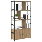 vidaXL Raft pentru cărți stejar artizanal 80 x 30 x 155.5 cm vidaXL Raft pentru cărți stejar artizanal 80 x 30 x 155.5 cm