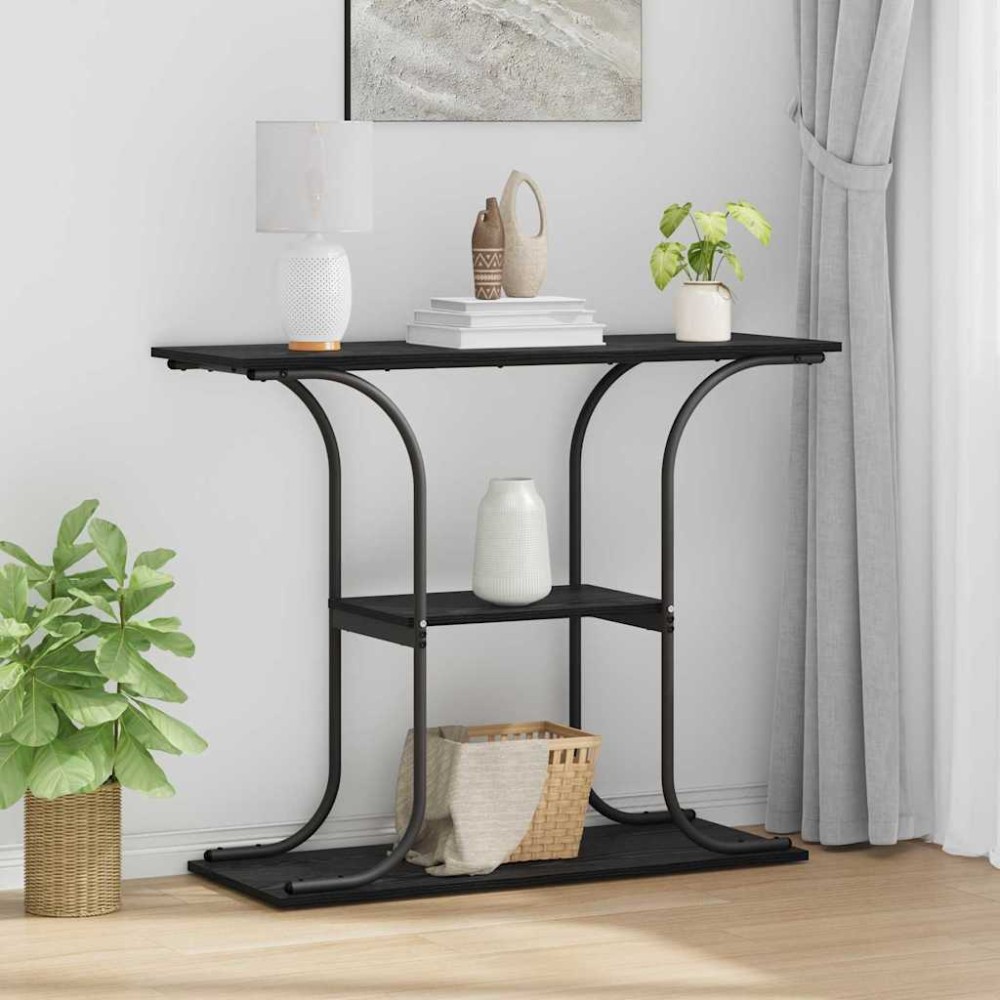vidaXL Masă de consolă Stejar negru 101 x 35 x 80.5 cm Lemn compozit