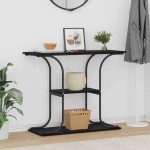vidaXL Masă de consolă Stejar negru 101 x 35 x 80.5 cm Lemn compozit vidaXL Masă de consolă Stejar negru 101 x 35 x 80.5 cm Lemn compozit