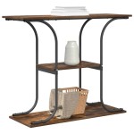 vidaXL Masă de consolă Stejar afumat 101 x 35 x 80.5 cm Lemn compozit vidaXL Masă de consolă Stejar afumat 101 x 35 x 80.5 cm Lemn compozit