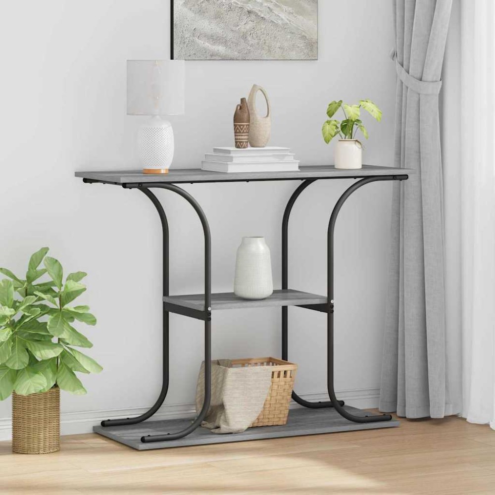 vidaXL Masă de consolă sonoma gri 101 x 35 x 80.5 cm Lemn compozit