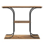 vidaXL Masă de consolă Lemn vechi 101 x 35 x 80.5 cm Lemn compozit vidaXL Masă de consolă Lemn vechi 101 x 35 x 80.5 cm Lemn compozit