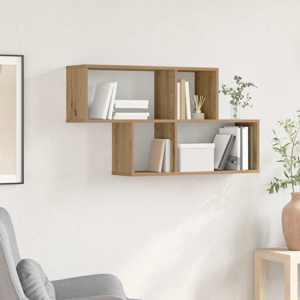 vidaXL Raft de perete stejar artizanal 100 x 20 x 53 cm Lemn compozit