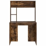 vidaXL Birou cu raft Stejar fumuriu 91 x 50 x 149 cm Lemn compozit