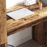 vidaXL Birou cu raft Lemn Vechi 113 x 54 x 120 cm Lemn compozit