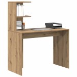 vidaXL Birou cu raft stejar artizanal 102 x 50 x 124 cm Lemn compozit vidaXL Birou cu raft stejar artizanal 102 x 50 x 124 cm Lemn compozit